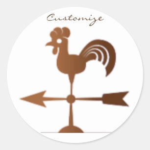 Rooster Weathervane Thunder_Cove Runder Aufkleber
