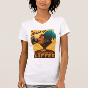 Rooster - Weck auf und rieche den Kaffee T-Shirt