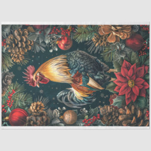 Rooster Weihnachtslandschaft Decoupage Seidenpapier