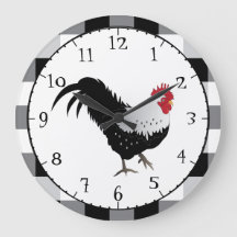 Rooster with Black White Check