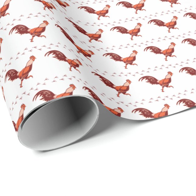 Rooster Wrapping Paper Geschenkpapier (Rolleneckpunkt)