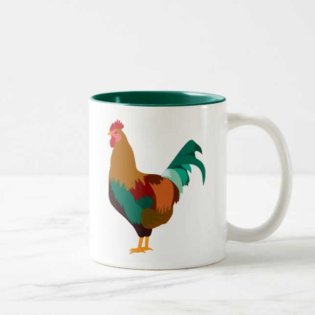 Rooster Zweifarbige Tasse (Rechts)
