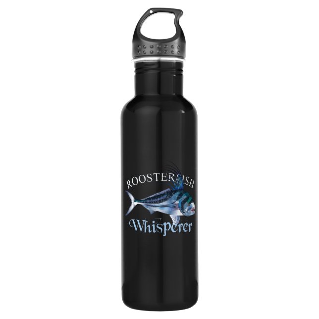 Roosterfish Whisperer Dark Colored Edelstahlflasche (Vorderseite)