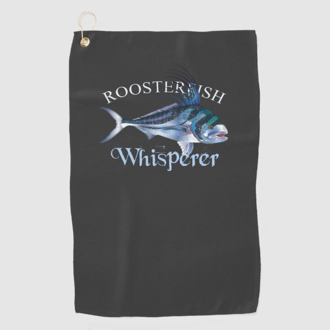 Roosterfish Whisperer Dunkelfarbenes Handtuch (Vorderseite)