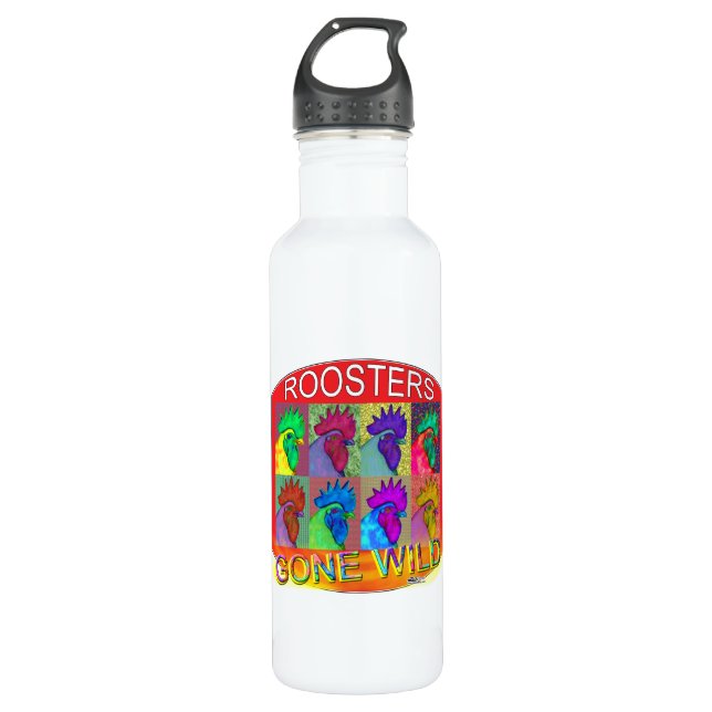 Roosters Gone Wild #3 Trinkflasche (Vorderseite)