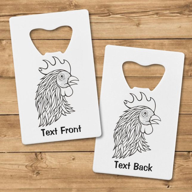 Rooster's Head Line Art Geldbeutel Flaschenöffner (Von Creator hochgeladen)