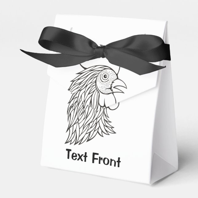 Rooster's Head Line Art Geschenkschachtel (Vorderseite)