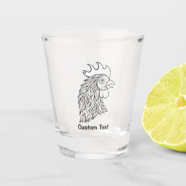 Rooster's Head Line Art Schnapsglas