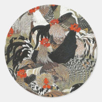 Roosters Hen Illustration von Ito Jakuchu