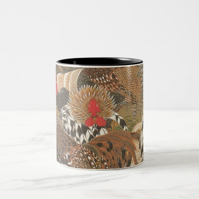Roosters Japanisch Art Rooster Jahr 2017 Tasse (Mittel)