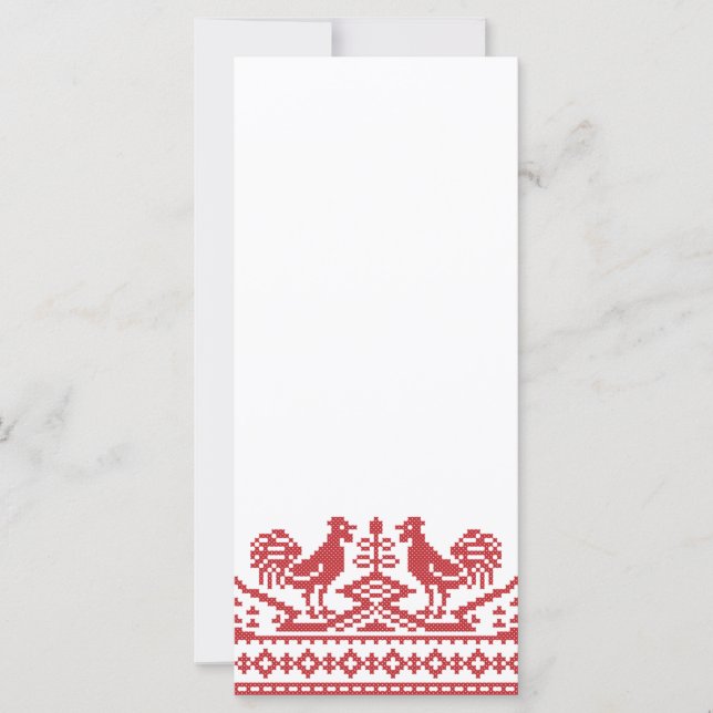 Roosters Kreuzstich Russisches Muster (Vorderseite)