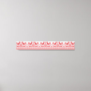 Roosters Kreuzstich Russisches Muster Leinwanddruck