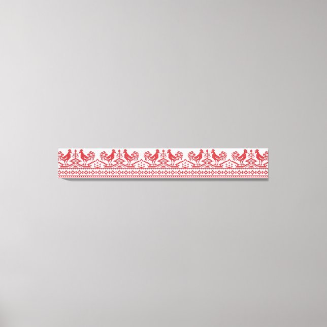 Roosters Kreuzstich Russisches Muster Leinwanddruck (Vorderseite)