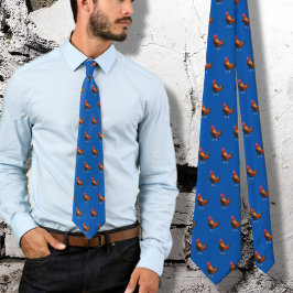 Roosters Pattern Hühner Bauern Neck Tie Krawatte
