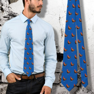 Roosters Pattern Hühner Bauern Neck Tie Krawatte