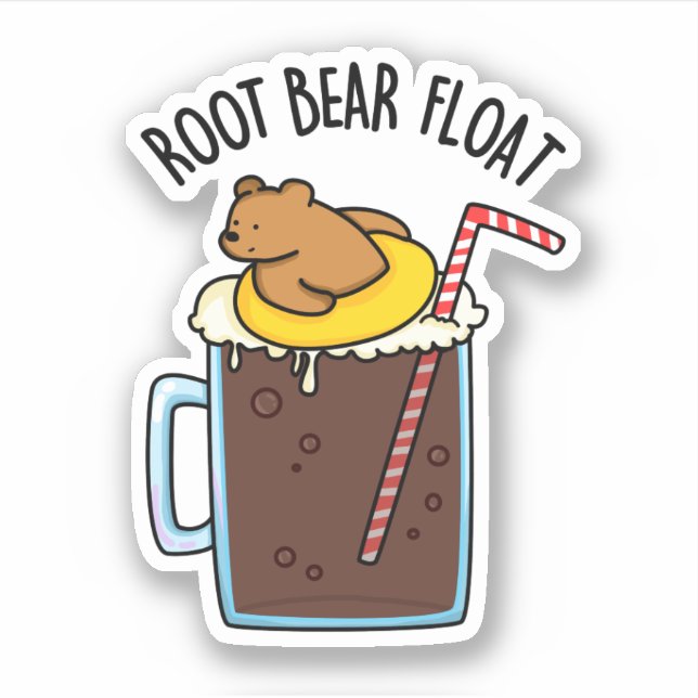Root Bear Float Funny Root Beer Pub Aufkleber (Vorderseite)
