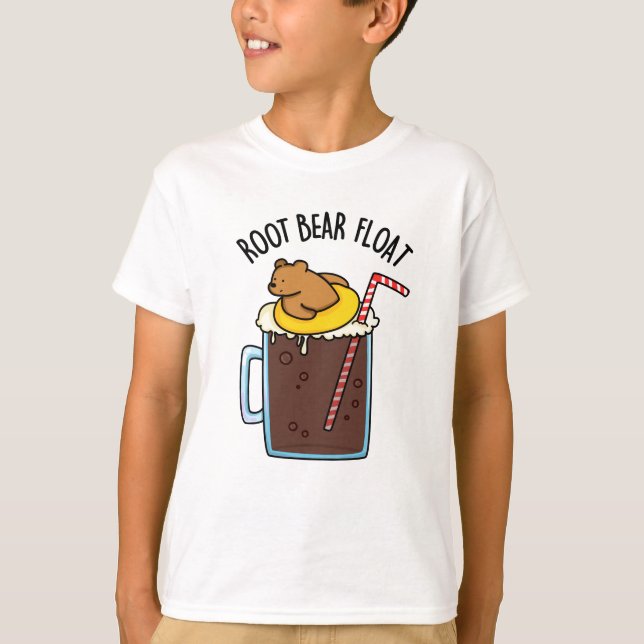Root Bear Float Lustiger Root Beer Pun T-Shirt (Vorderseite)