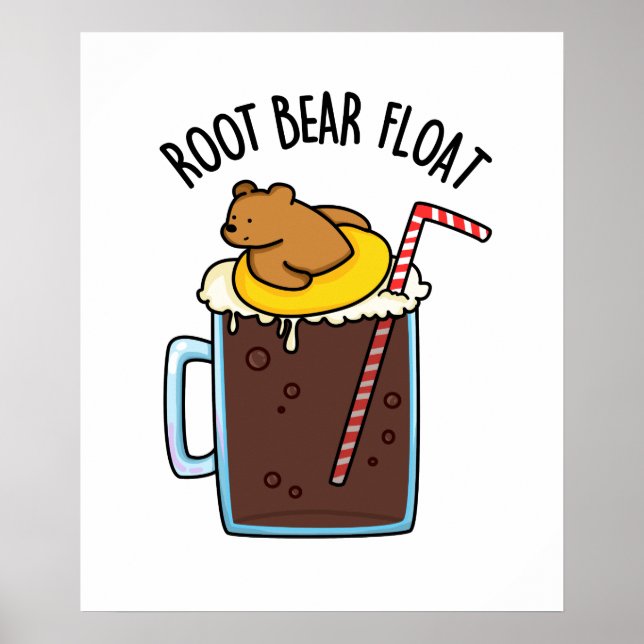 Root Bear Float Lustiger Root Beer-Wortwitz Poster (Vorne)