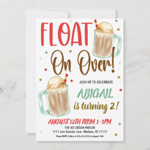 Root Beer Float Kindergeburtstagsfeier Einladung