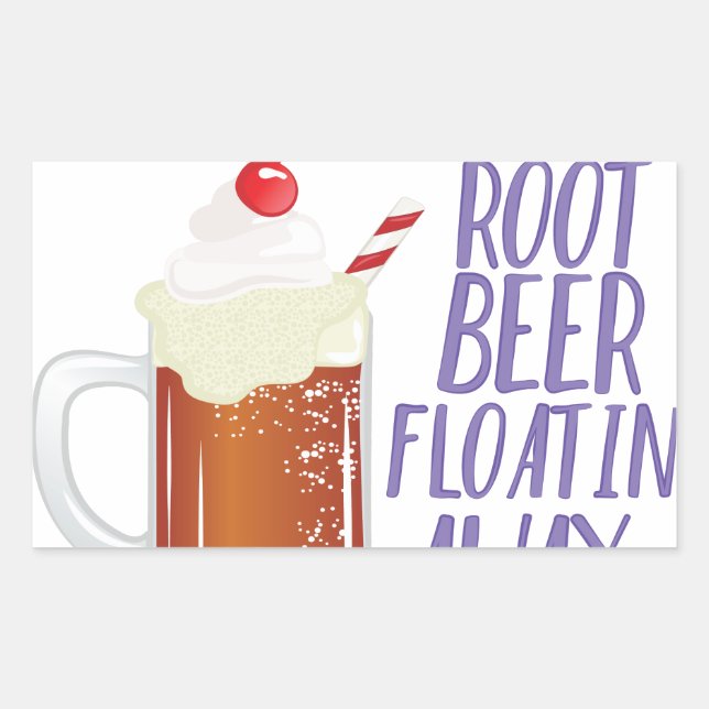 Root Beer Floatin Rechteckiger Aufkleber (Vorderseite)