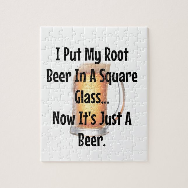 Root Beer in einem Quadratglas...jetzt ist es einf Puzzle (Vertikal)