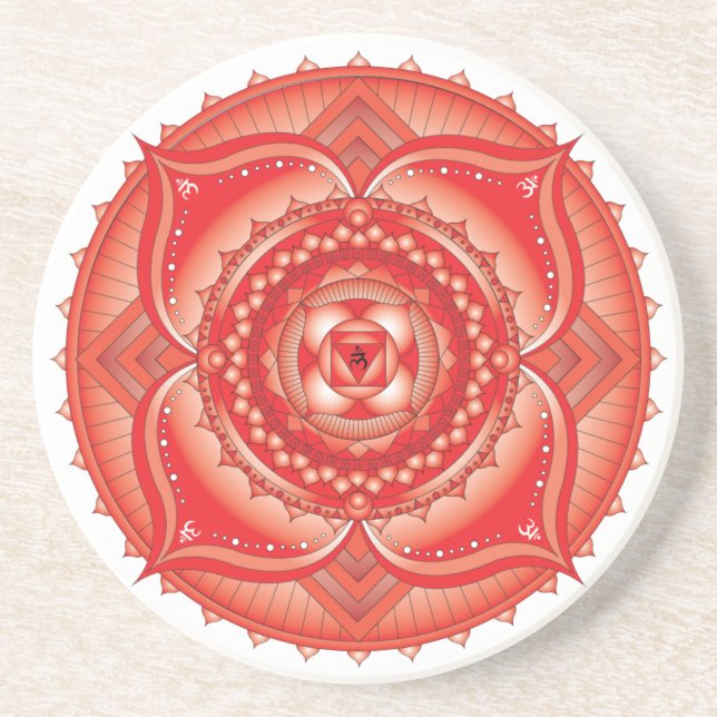 Root Chakra Light Mandala Untersetzer (Vorne)