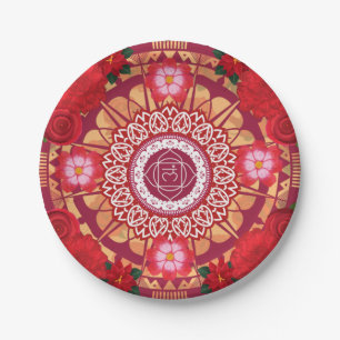 Root Chakra Mandala Plate Pappteller