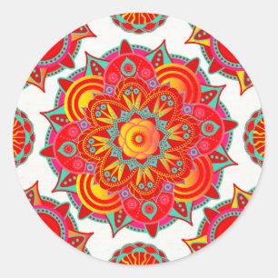 Root Chakra Mandala Runder Aufkleber