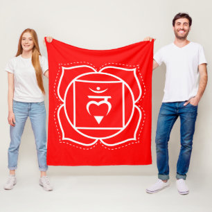 Root Chakra Muladhara Rot Fleecedecke
