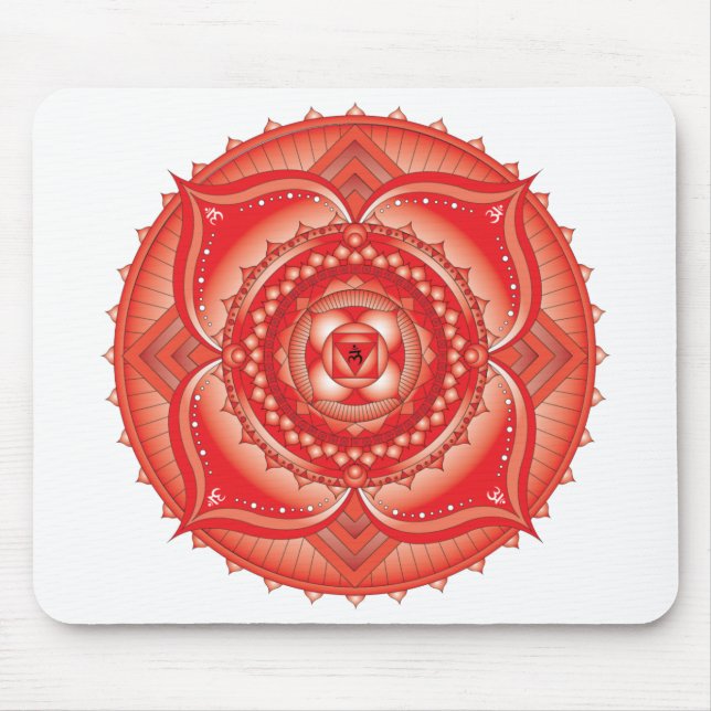 Root Chakra Red Mandala Mouse Pad Mousepad (Vorne)