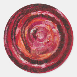 Root Chakra Red Paint-Fabric #2 Runder Aufkleber
