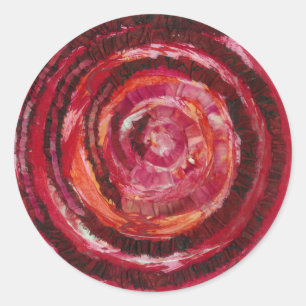 Root Chakra Red Paint-Fabric #2 Runder Aufkleber