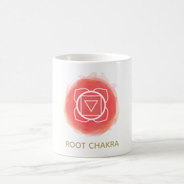 Root Chakra Symbol Intention Aquarell Kaffeetasse (Mittel)