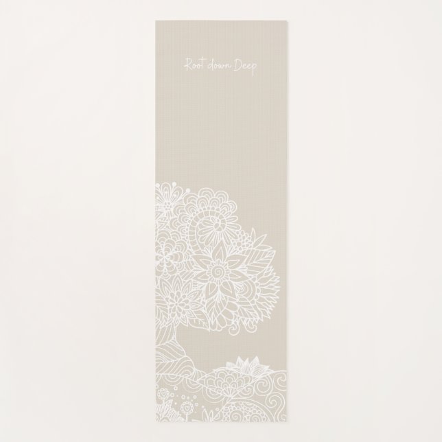 Root Down Deep Tree of Life Mandala Design - Sand Yogamatte (Vorderseite)