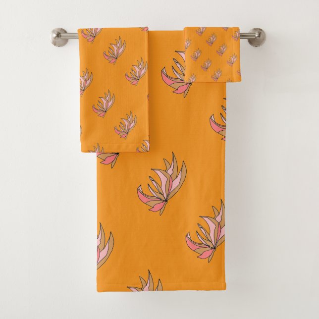 Root-Pflanze in Orange Badhandtuch Set (Insitu)