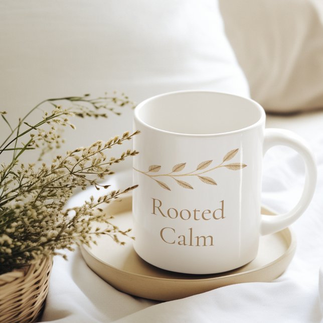 Rooted Calm Vine Classic Becher, 325 ml Kaffeetasse (Folk-inspired vine accents in muted tones designed for quiet, everyday coffee moments.)