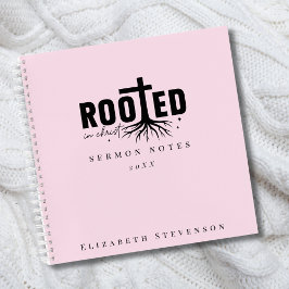 Rooted in Christ Blush Pink Sermon Bemerkungen Notizbuch