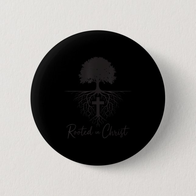 Rooted In Christ Christian Kids Mens God Son Broth Button (Vorderseite)