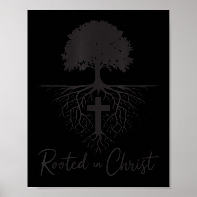 Rooted In Christ Christian Kids Mens God Son Broth Poster (Vorne)