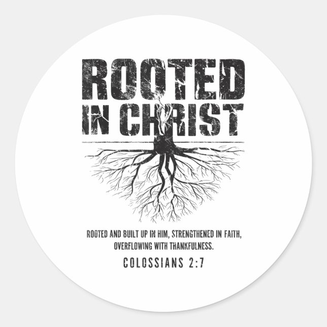 Rooted In Christ Christian Nge Bible Verse Colossi Runder Aufkleber (Vorderseite)