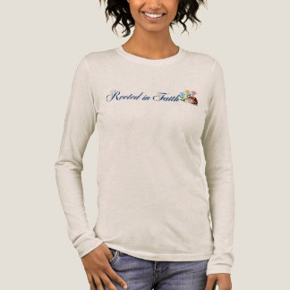 Rooted in Faith Floral Ladybug Christian T-Shirt Tri-Blend Shirt