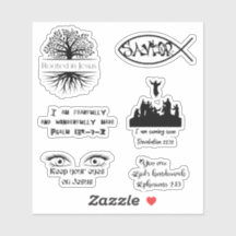 Rooted in Jesus christliche schwarze Aufkleberpack