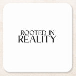 Rooted In Reality Minimalist Typewriter  Rechteckiger Pappuntersetzer<br><div class="desc">Protect your surface and your sanity. Sandstone coaster with high-contrast typewriter typography to keep your workspace clean and grounded.</div>