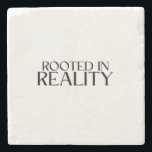 Rooted In Reality Minimalist Typewriter  Steinuntersetzer<br><div class="desc">Protect your surface and your sanity. Sandstone coaster with high-contrast typewriter typography to keep your workspace clean and grounded.</div>