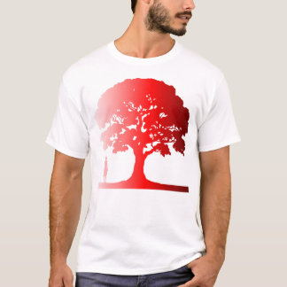 Rooted in Red - Minimalistisch Tree Silhouette T - T-Shirt