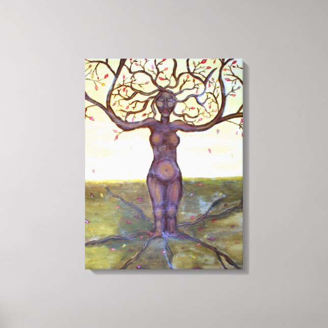 "Rooted Tree Goddess Art" Leinwanddruck (Vorderseite)