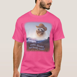 Rootin Shootin aber meist Tootin Cowboy Raccoon Wo T-Shirt