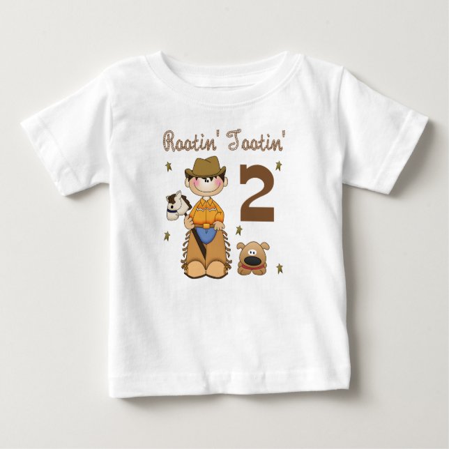 Rootin' Tootin' 2 Jahre alter Cowboy T - Shirt (Vorderseite)