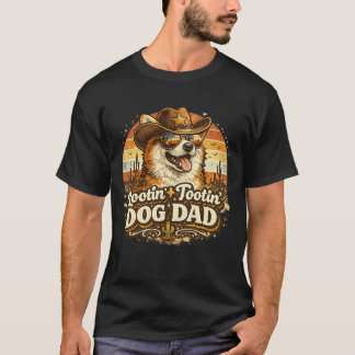 Rootin Tootin Hund Papa Cowboy T-Shirt Lustiges Ge
