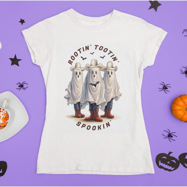 Rootin Tootin Spookin Western Ghosts Custom Text T-Shirt (Von Creator hochgeladen)